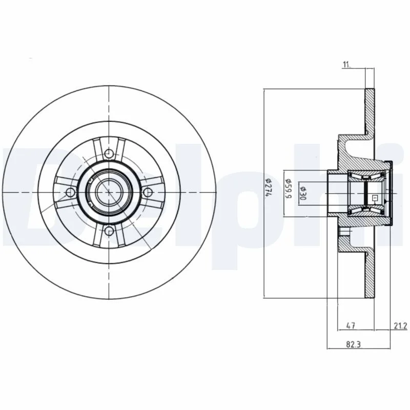 Brake Disc DELPHI BG9030RS