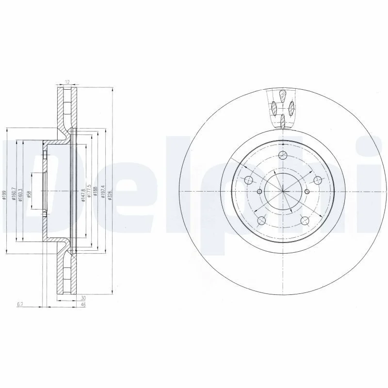 Brzdový kotúč DELPHI BG9055
