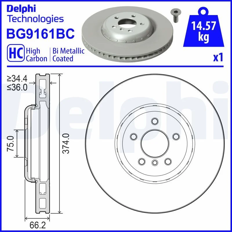 Stabdžių diskas DELPHI BG9161BC