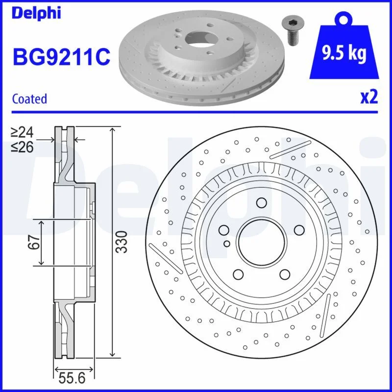 Brake Disc DELPHI BG9211C