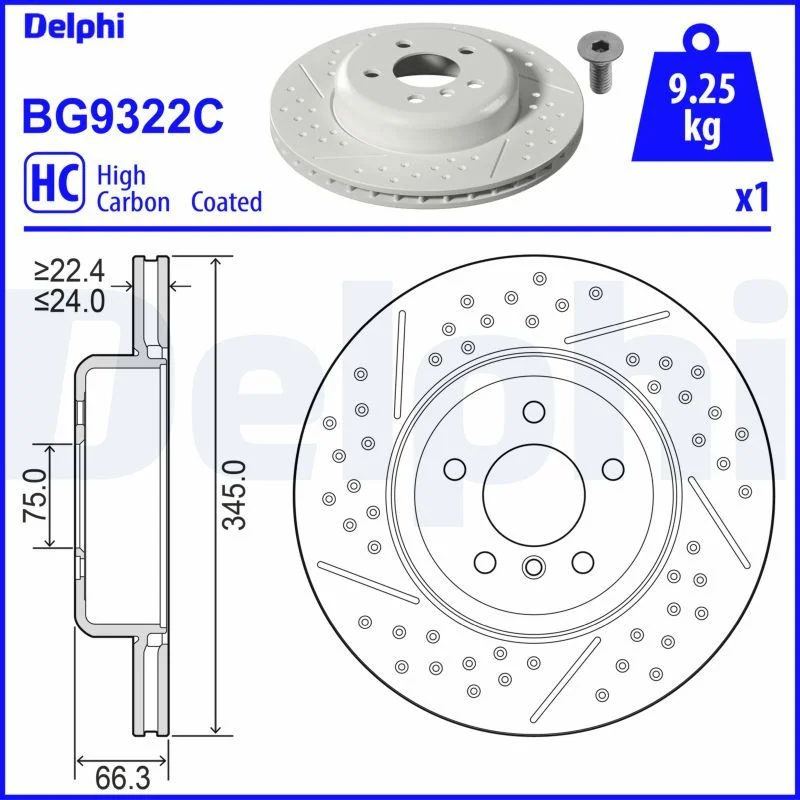 Stabdžių diskas DELPHI BG9322C