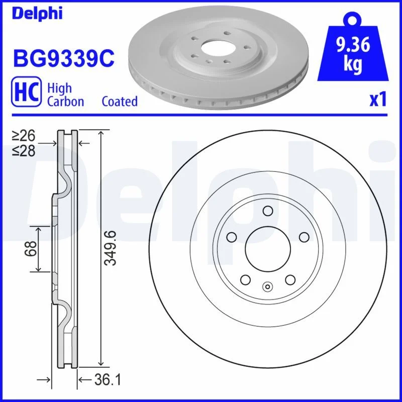 Brzdový kotúč DELPHI BG9339C