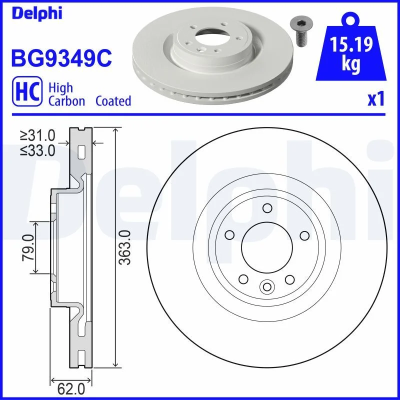 Brake Disc DELPHI BG9349C