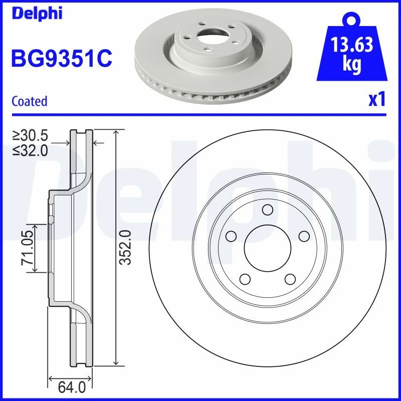 Stabdžių diskas DELPHI BG9351C