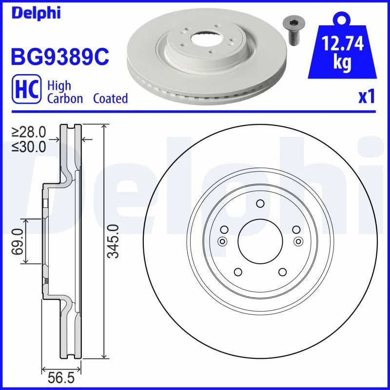 Brake Disc DELPHI BG9389C