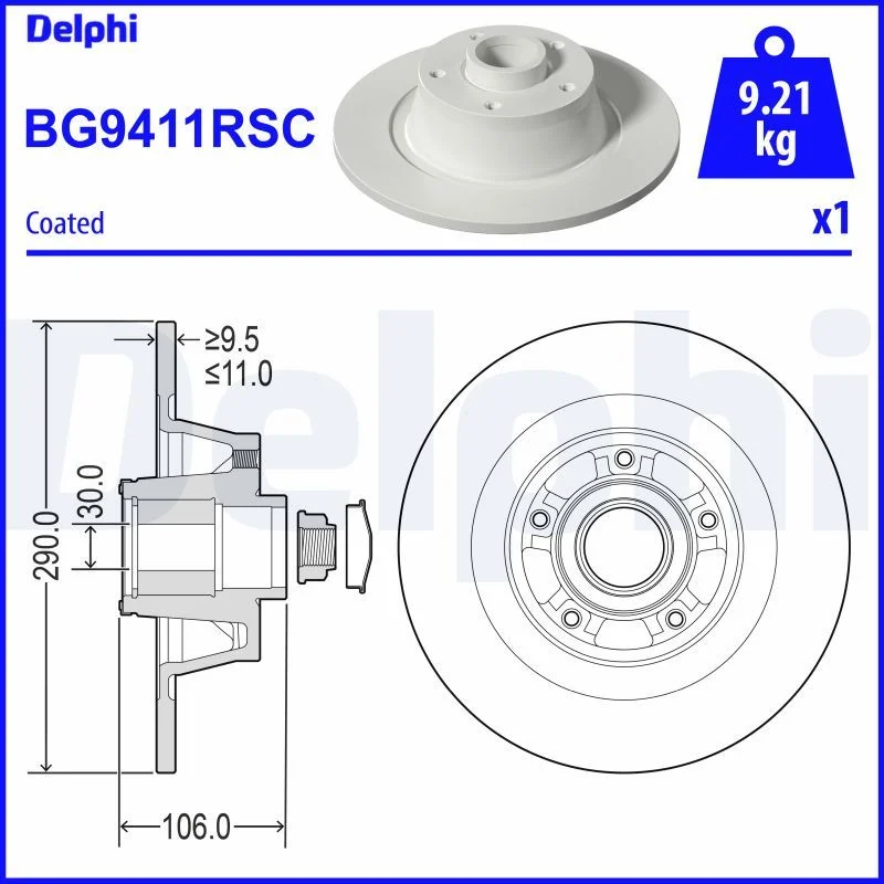 Brzdový kotúč DELPHI BG9411RSC