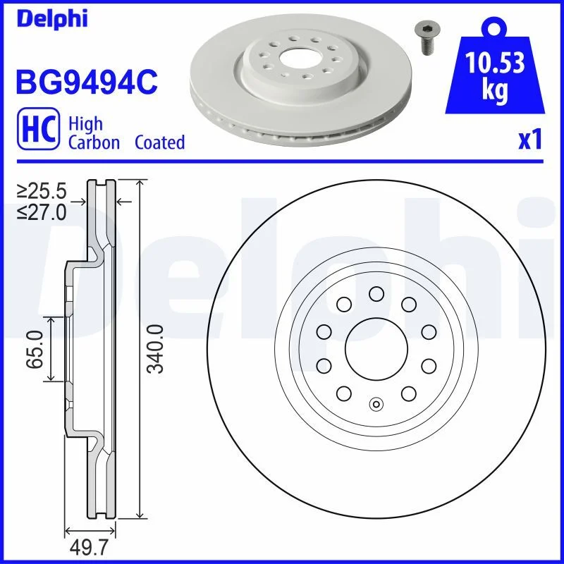 Brake Disc DELPHI BG9494C