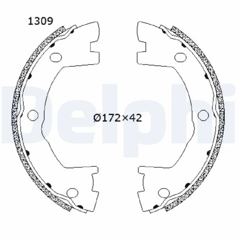 Brake Shoe Set, parking brake DELPHI LS2202