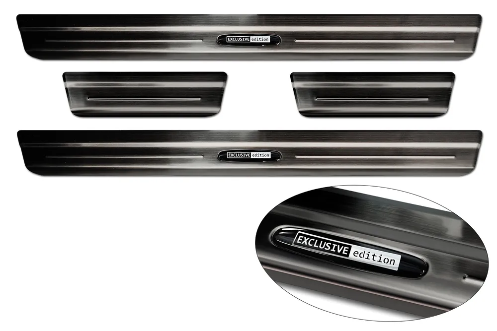 Door Sills ''Exclusive Edition'' 3D Emblem VOLKSWAGEN TAIGO 2021-> (black) AVISA 2/22264