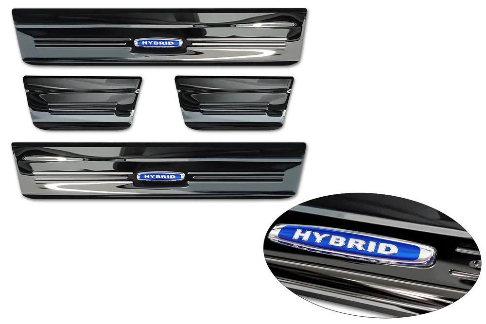 Door Sills 3D Emblem ''Cross '' Lines (4Pcs) TOYOTA COROLLA CROSS (XG1TJ) 2022-2025 FL.2025 (black) AVISA 2/23026