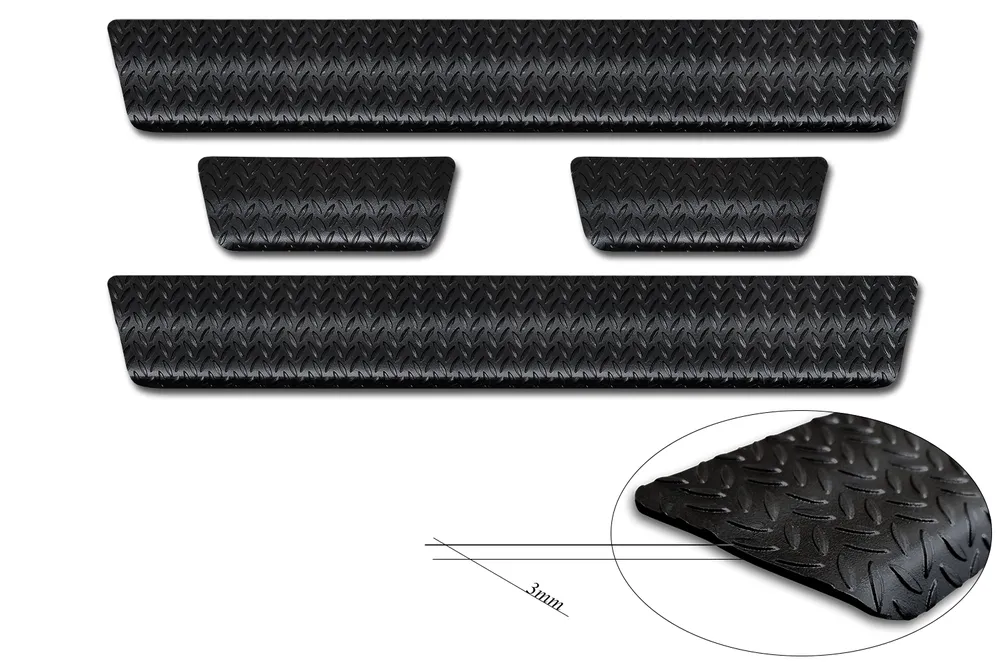 Door Sills Grains Pattern (4 Pcs) TOYOTA AYGO X 2022-2025, FL 2025 - / TOYOTA AYGO X hybrid 2026-> (black) AVISA 2/23027