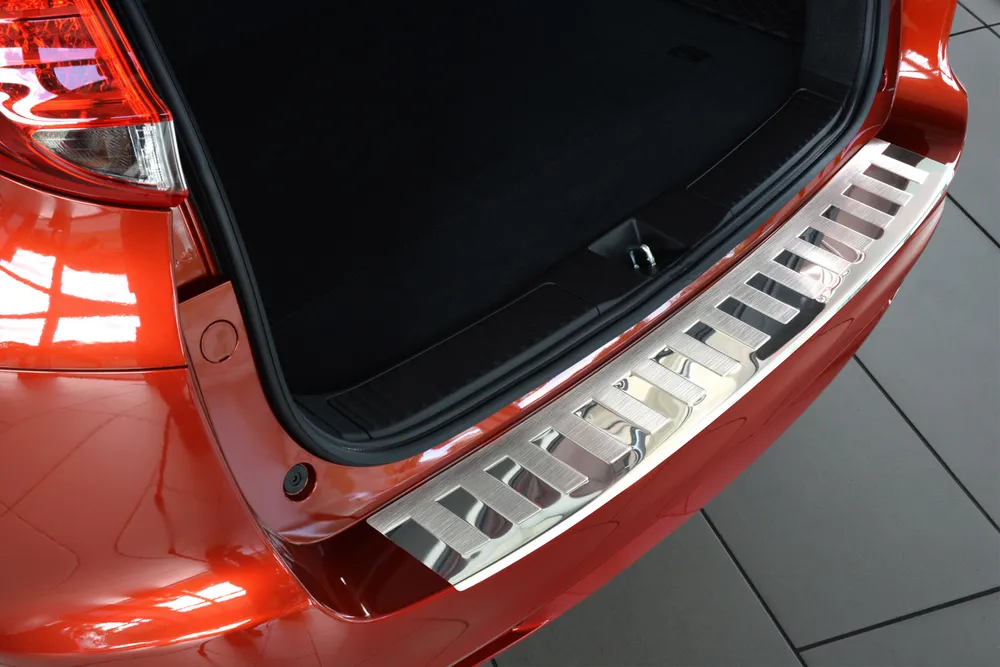 Rear bumper protector HONDA CIVIC tourer 2014-2015, FL2015-> (silver satine/ silver mirror) AVISA 2/35092