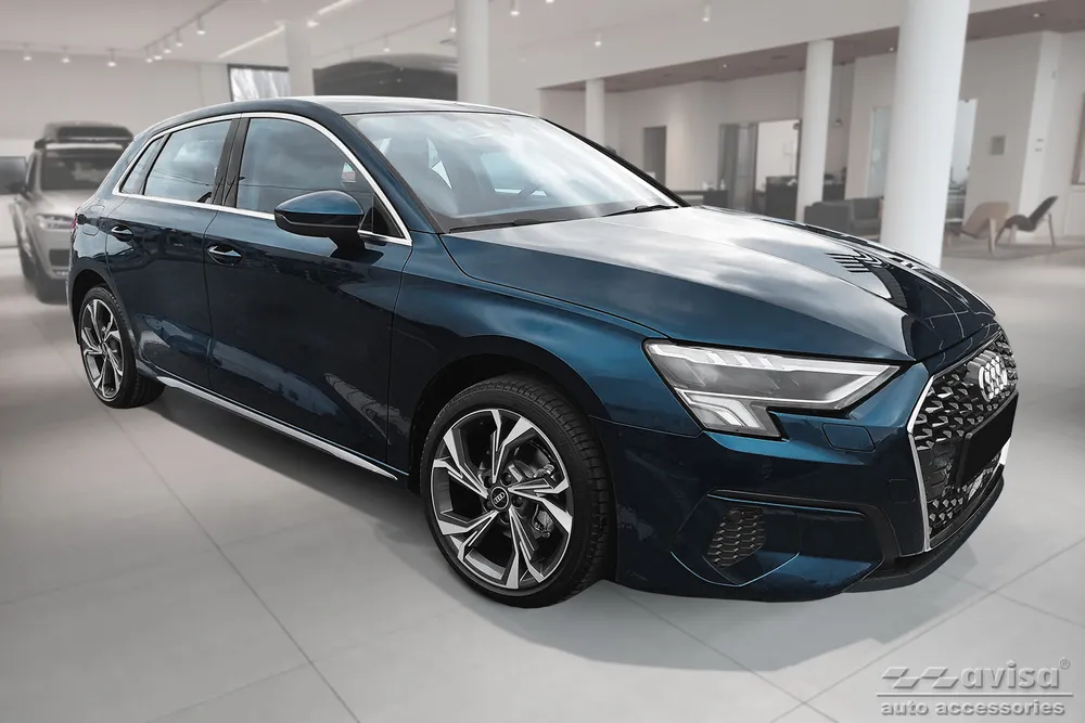 Galinio buferio apsauga AUDI A3 IV (8Y) Sportback S-LINE 2020-2024 (sidabrinis satinas) AVISA 2/35542