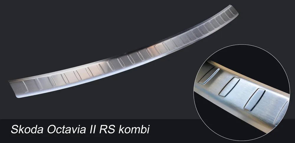 Rear bumper protector SKODA OCTAVIA II RS combi 2005-2013 (silver satine) AVISA 2/35782