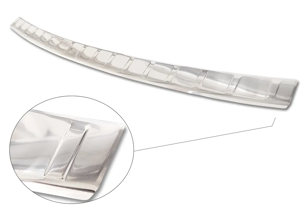 Rear bumper protector VOLKSWAGEN CADDY V ( SB ) 2020-> (fitting to both: two and one rear doors version) / VOLKSWAGEN CADDY CARGO V (SB ) furgon 2020-> (silver satine) AVISA 2/35969