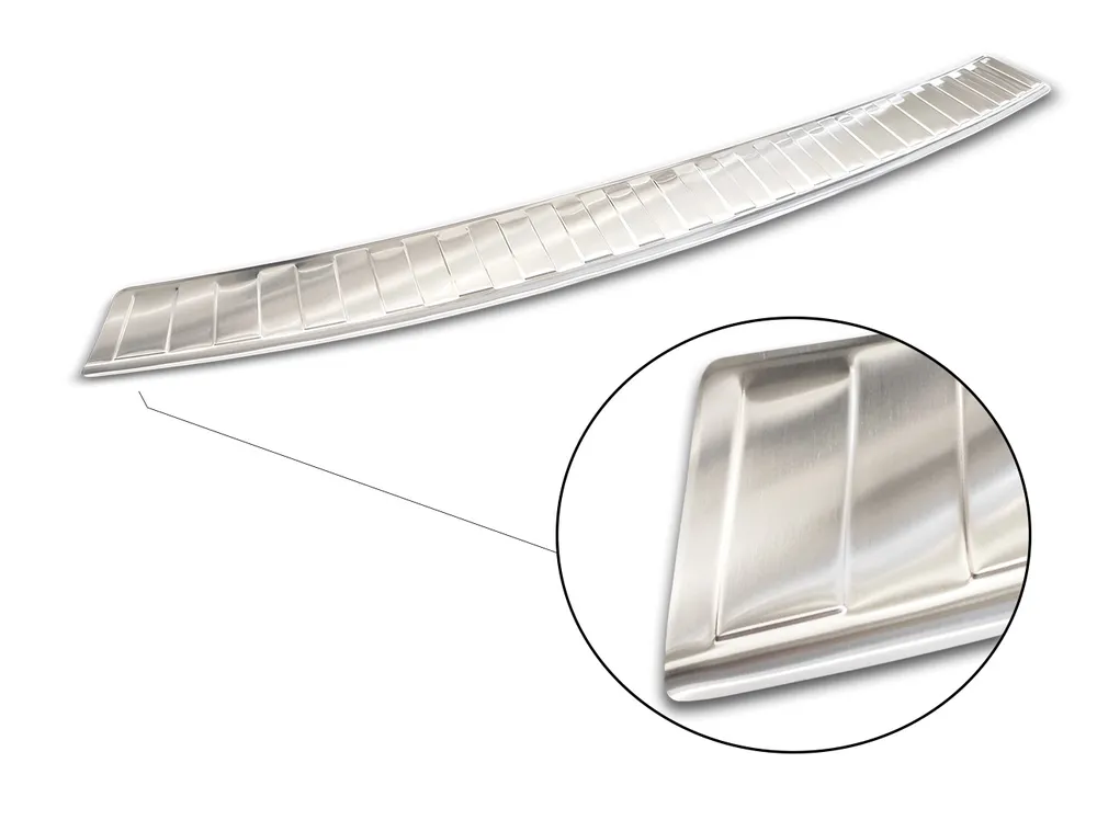 Rear bumper protector VOLKSWAGEN T6 Caravelle 2015-2019, FL2019-2024(the version with trunk opening upwards) (silver satine) AVISA 2/35979