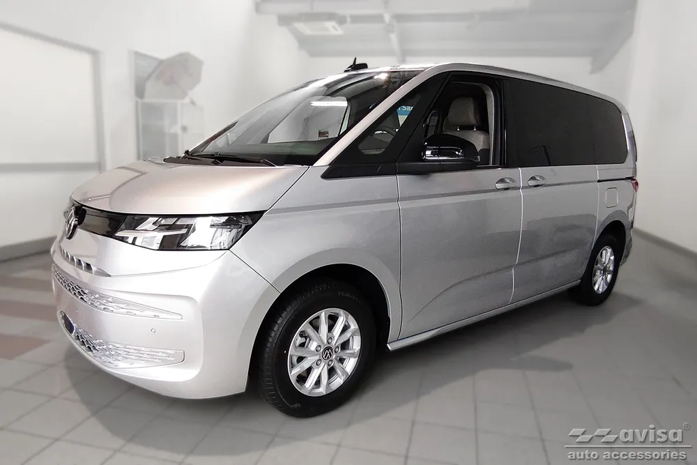 Rear bumper protector VOLKSWAGEN MULTIVAN T7 2021-> / Family 2025/ California 2025 (silver mirror) AVISA 2/38046