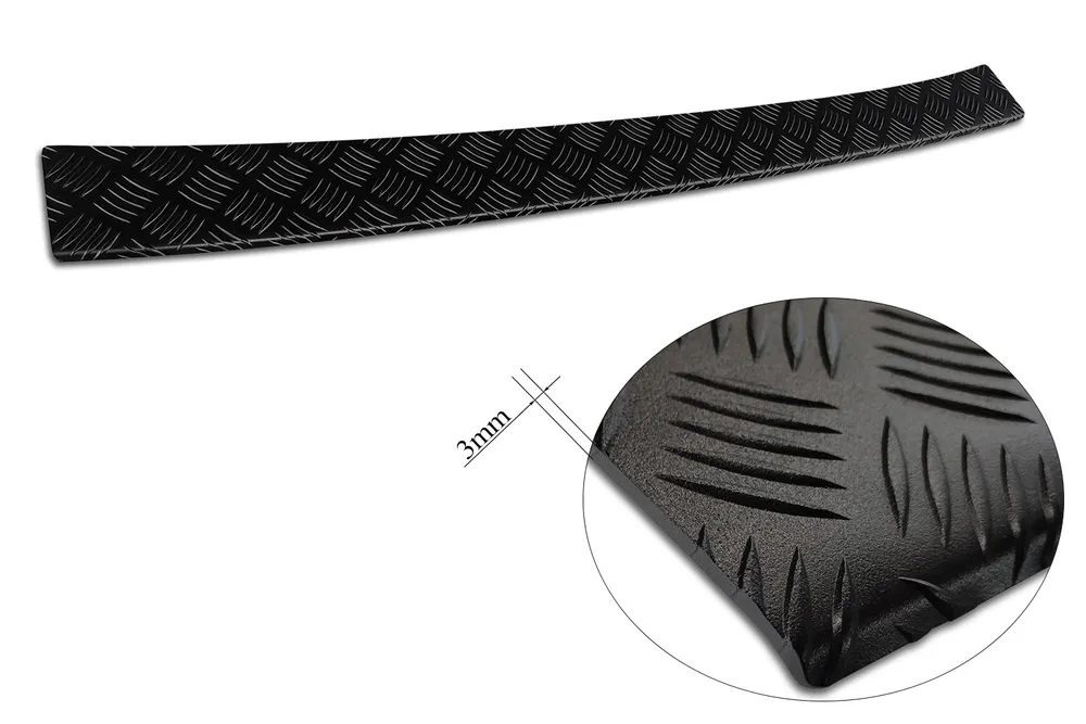 Rear bumper protector VOLKSWAGEN TRANSPORTER T6, Caravelle T6 2015-2024 (the version with trunk opening upwards) (black MAT) AVISA 2/40203