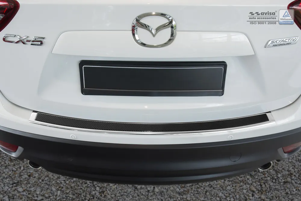Galinio buferio apsauga MAZDA CX-5 I 2012-2014, FL2014-2017 (mirror steel,black carbon fiber) AVISA 2/44008