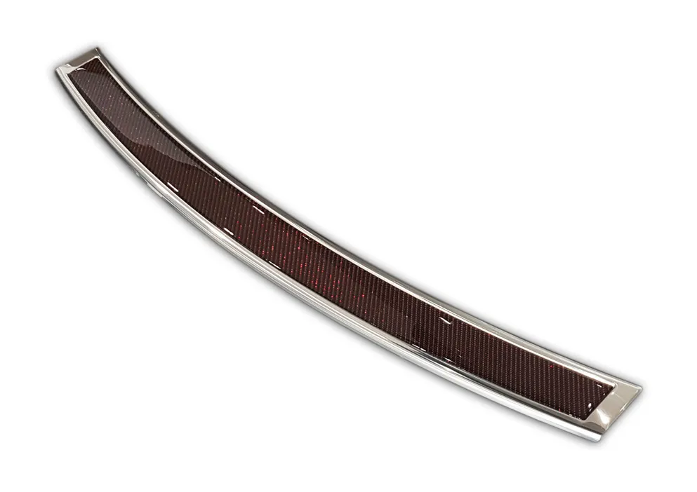 Rear bumper protector BMW X5 F15 2013-> (mirror steel, red carbon fiber) AVISA 2/44037