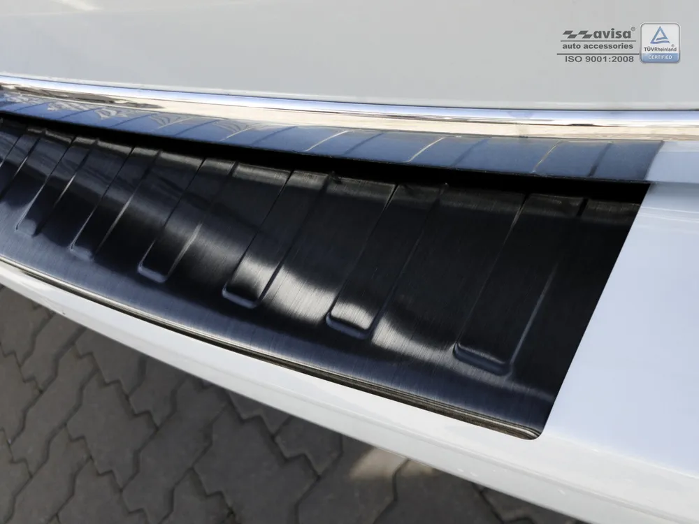 Rear bumper protector VOLKSWAGEN TRANSPORTER T6/ T6.1 , Caravelle T6/ T6.1 (fits to the version with one rear door) 2015-2019, FL2019-2024 (black) AVISA 2/45028