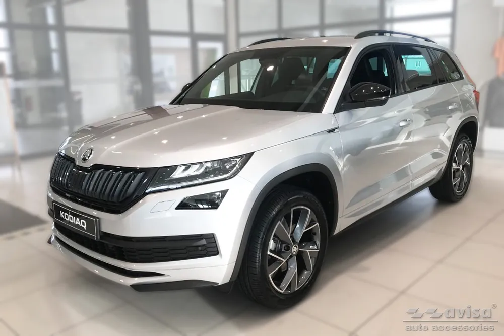 Rear bumper protector SKODA KODIAQ crossover 2016-2021, FL2021->2024 (black) AVISA 2/45361