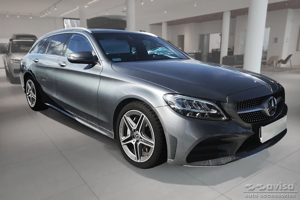 Galinio buferio apsauga MERCEDES C Class W205 T-model 2014-2018, FL2018-> Strong Edition (sidabrinis) AVISA 2/52007