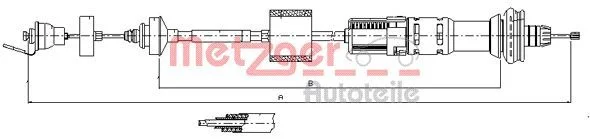 Cable Pull, clutch control METZGER 11.2154