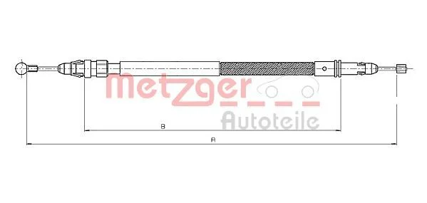 Ťažné lanko, parkovacia brzda METZGER 12.0744