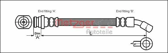 Brzdová hadica METZGER 4110072