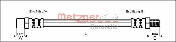 Brake Hose METZGER 4110333
