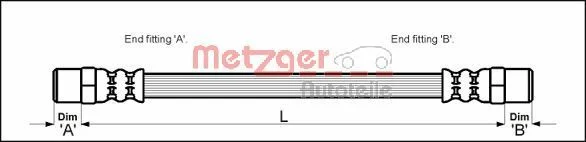 Brzdová hadica METZGER 4112304