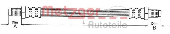 Brake Hose METZGER 4112328