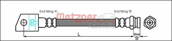 Brzdová hadica METZGER 4114749