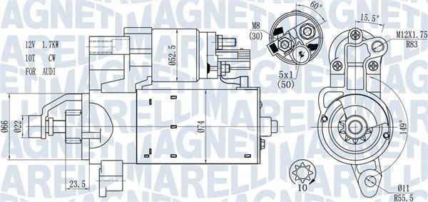 Starter MAGNETI MARELLI 063721563510
