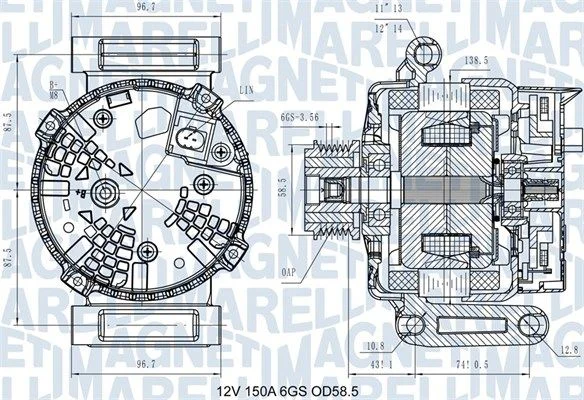 Alternátor MAGNETI MARELLI 063731546110