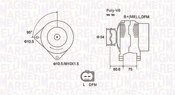 Alternator magneti marelli MQA1757