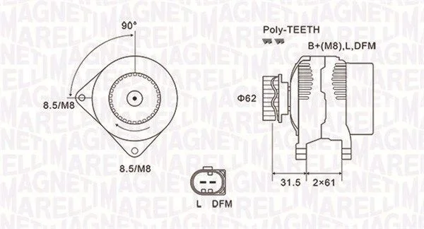 Alternátor MAGNETI MARELLI 063731820010