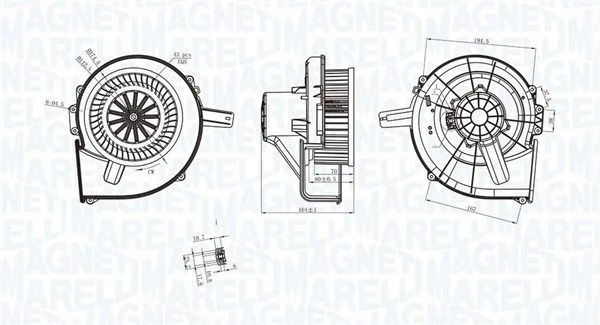 Vnútorný ventilátor MAGNETI MARELLI 069412211010