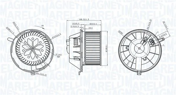 Vnútorný ventilátor MAGNETI MARELLI 069412229010