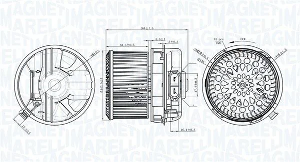 Vnútorný ventilátor MAGNETI MARELLI 069412272010