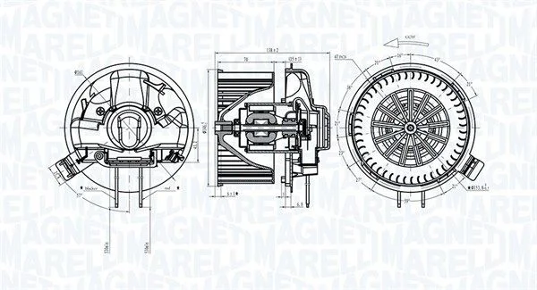 Interior Blower MAGNETI MARELLI 069412305010
