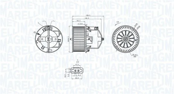 Interior Blower MAGNETI MARELLI 069412360010