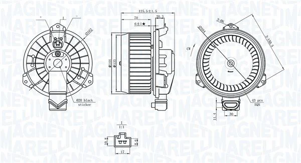 Vnútorný ventilátor MAGNETI MARELLI 069412749010