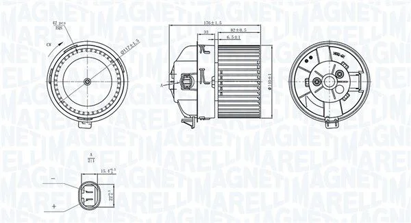 Vnútorný ventilátor MAGNETI MARELLI 069412751010
