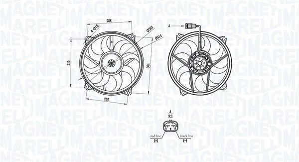 Fan, engine cooling MAGNETI MARELLI 069422708010