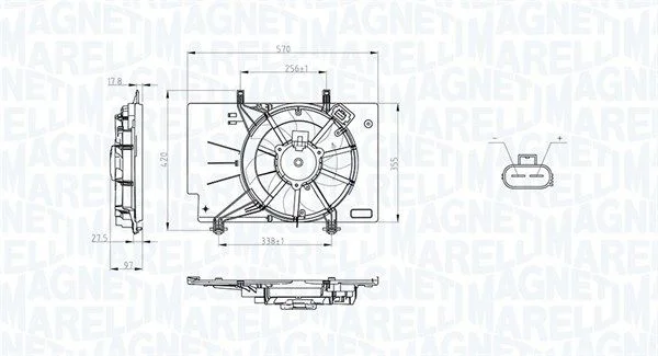 Ventilátor, chladenie motora MAGNETI MARELLI 069422734010