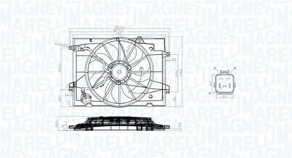 Ventilátor, chladenie motora MAGNETI MARELLI 069422784010
