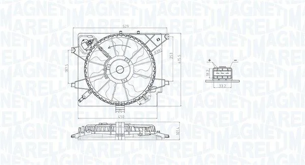 Ventilátor, chladenie motora MAGNETI MARELLI 069422789010