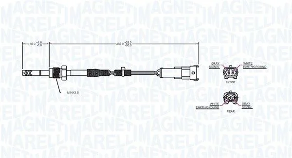 Sensor, exhaust gas temperature MAGNETI MARELLI 172000043010